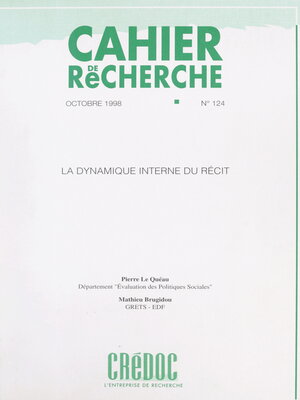 cover image of La dynamique interne du récit